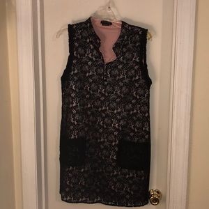 BCBG Maxazira black and nude lace dress